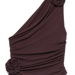 Top monospalla con decorazione in viola Magda butrym - donna 