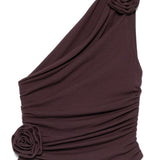 Top monospalla con decorazione in viola Magda butrym - donna 