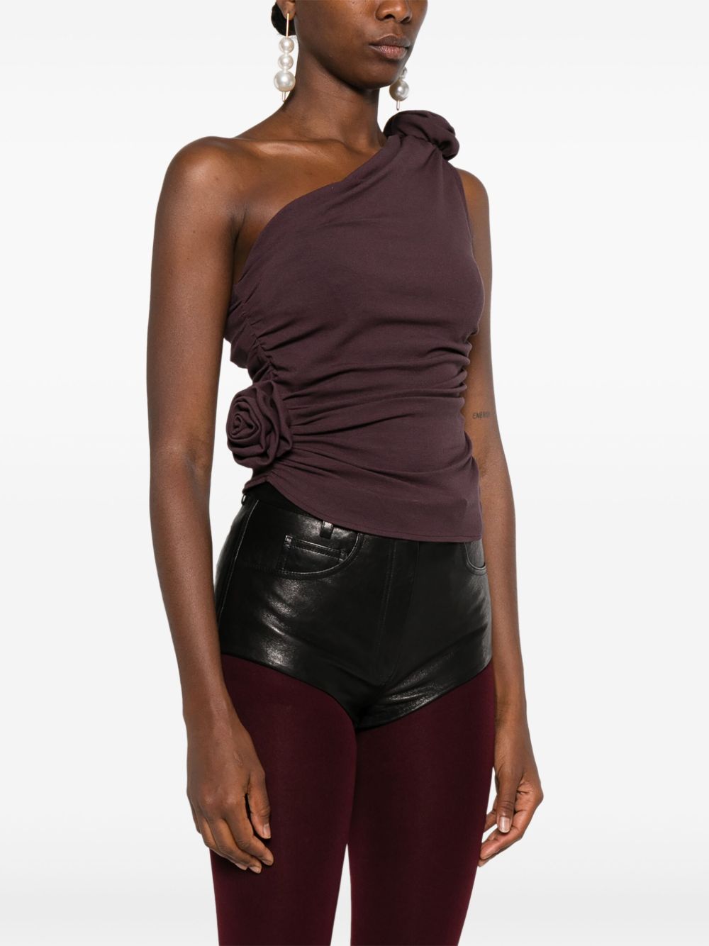 Top monospalla con decorazione in viola Magda butrym - donna 