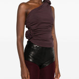 Top monospalla con decorazione in viola Magda butrym - donna 