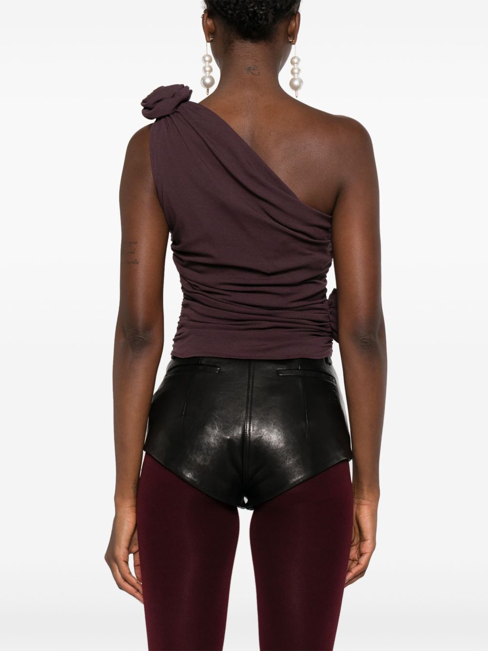 Top monospalla con decorazione in viola Magda butrym - donna 