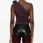 Top monospalla con decorazione in viola Magda butrym - donna 