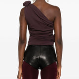 Top monospalla con decorazione in viola Magda butrym - donna 