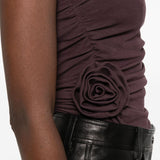 Top monospalla con decorazione in viola Magda butrym - donna 