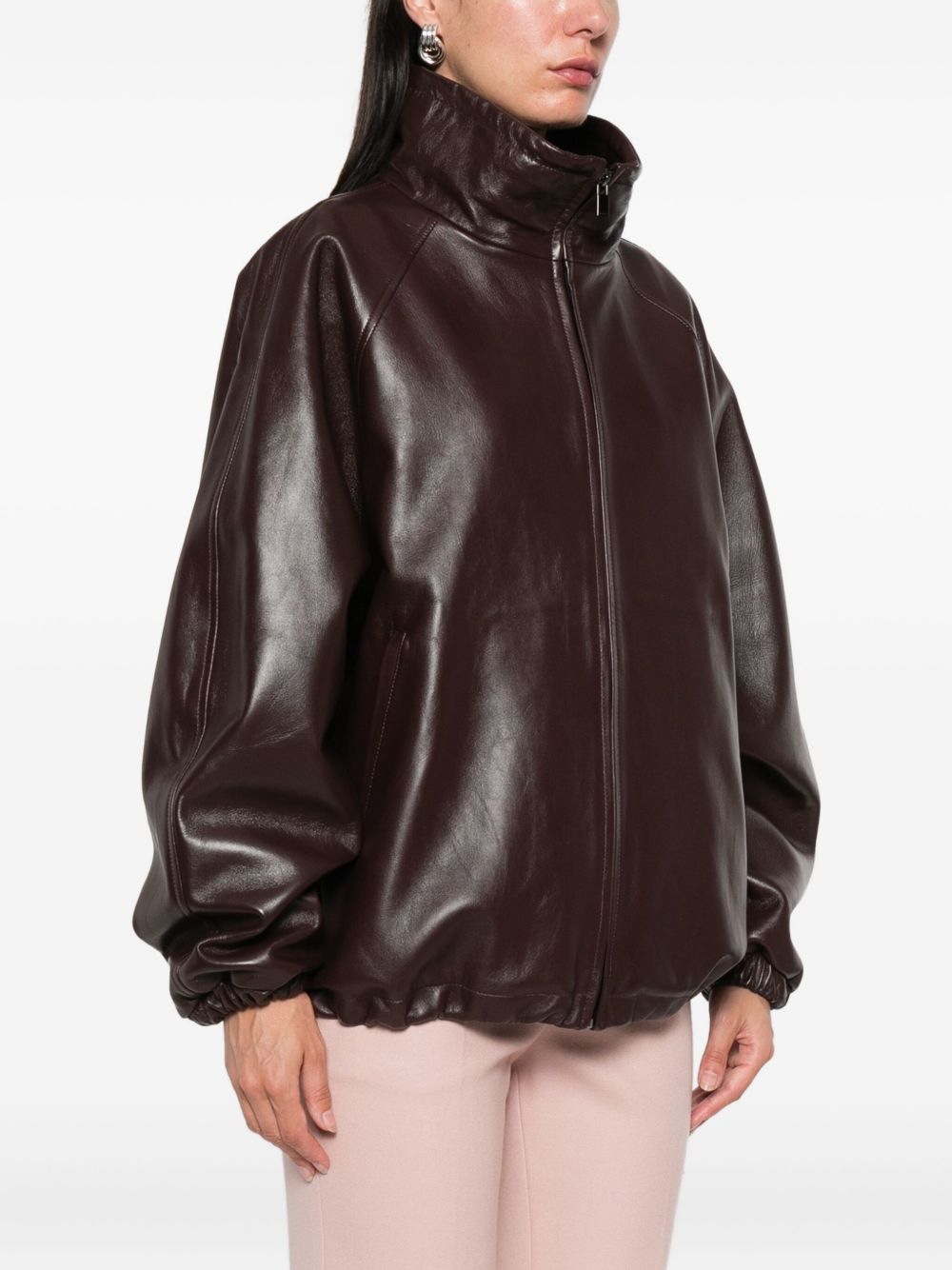 Giacca bomber in pelle marrone Magda Butrym - donna 