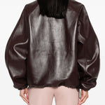 Giacca bomber in pelle marrone Magda Butrym - donna 