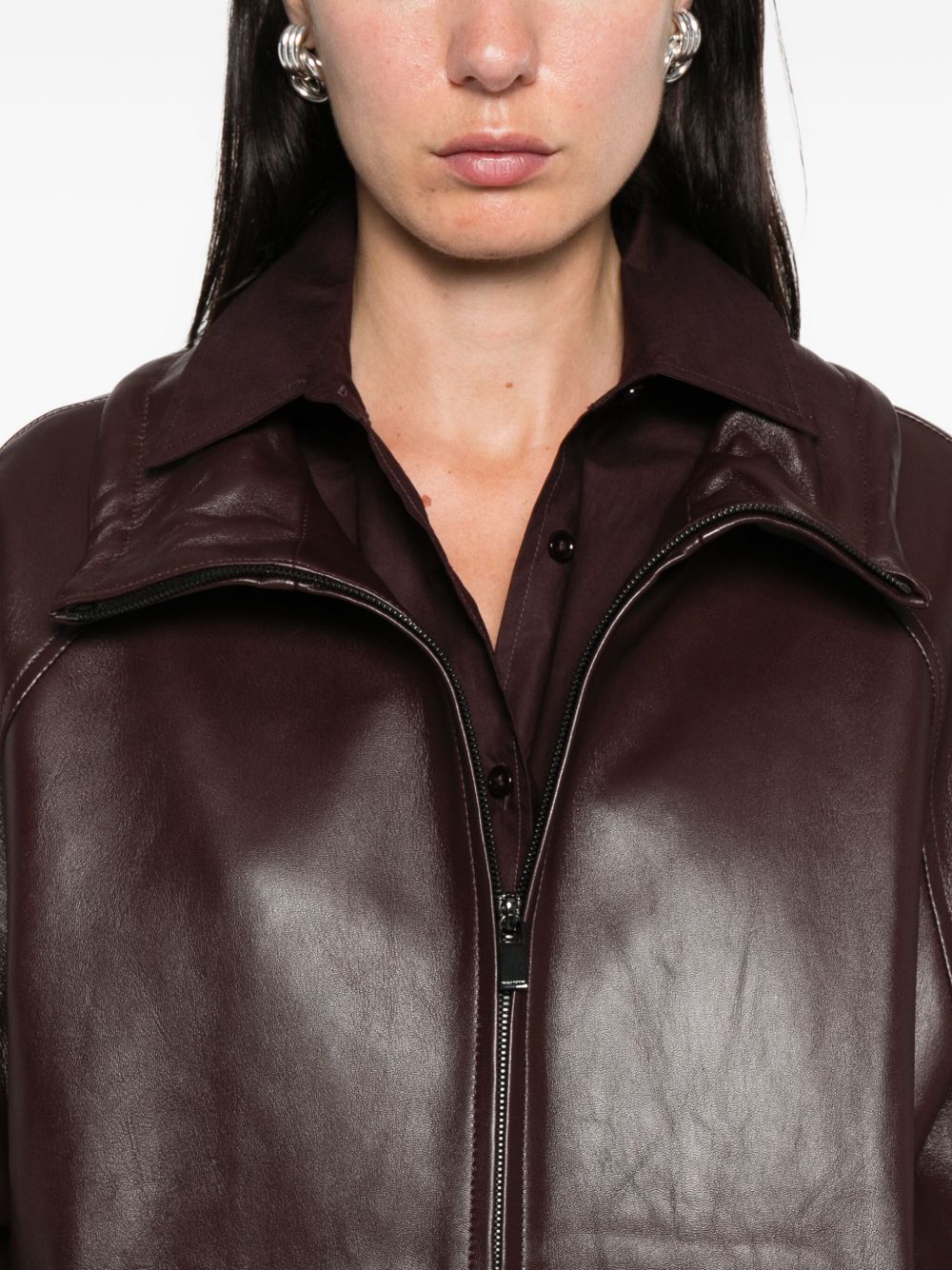 Giacca bomber in pelle marrone Magda Butrym - donna 