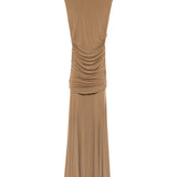 Abito lungo con drappeggio in beige Magda Butrym - donna 