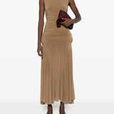 Abito lungo con drappeggio in beige Magda Butrym - donna 