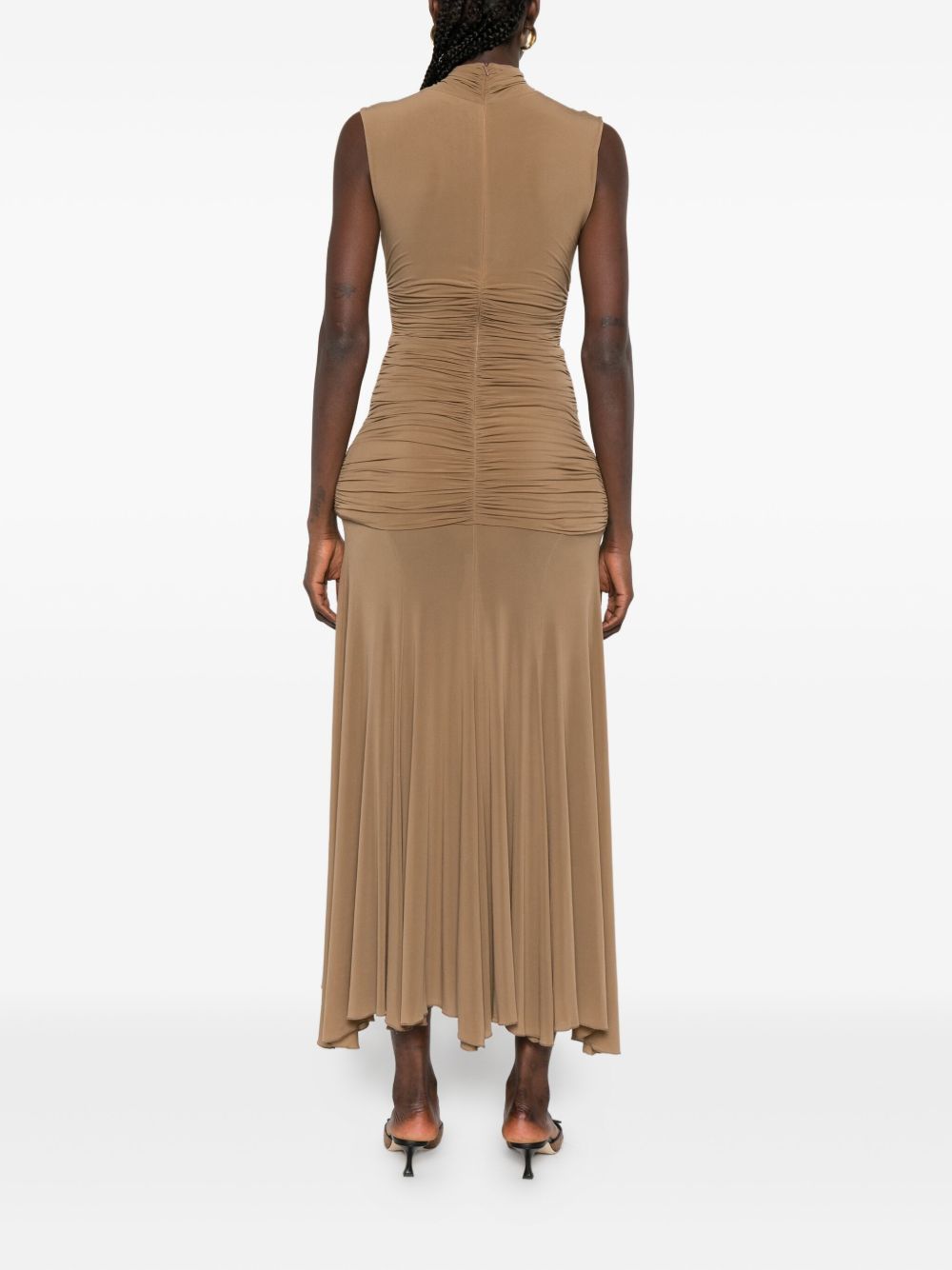 Abito lungo con drappeggio in beige Magda Butrym - donna 