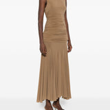 Abito lungo con drappeggio in beige Magda Butrym - donna 