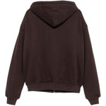 Felpa in cotone con cappuccio e zip in marrone Magda butrym - donna 