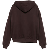 Felpa in cotone con cappuccio e zip in marrone Magda butrym - donna 