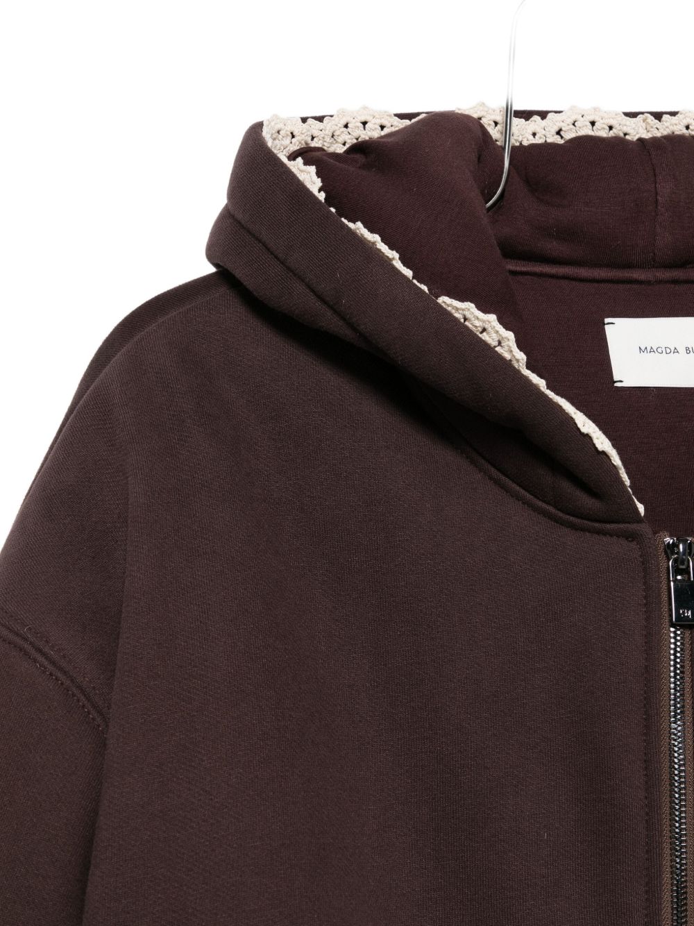 Felpa in cotone con cappuccio e zip in marrone Magda butrym - donna 