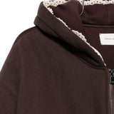Felpa in cotone con cappuccio e zip in marrone Magda butrym - donna 