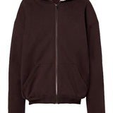 Felpa in cotone con cappuccio e zip in marrone Magda butrym - donna 