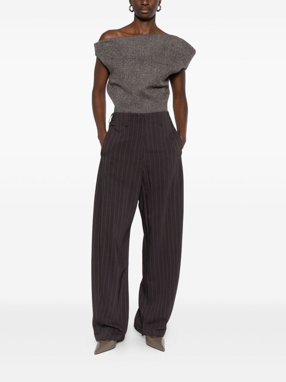 Pantaloni gessati in marrone Magda butrym - donna 