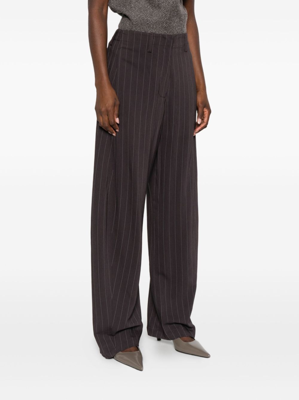 Pantaloni gessati in marrone Magda butrym - donna 
