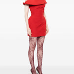 Abito mini con spalle scoperte in rosso Magda Butrym - donna 