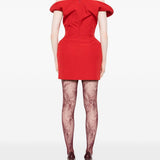 Abito mini con spalle scoperte in rosso Magda Butrym - donna 