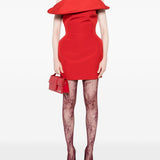 Abito mini con spalle scoperte in rosso Magda Butrym - donna 