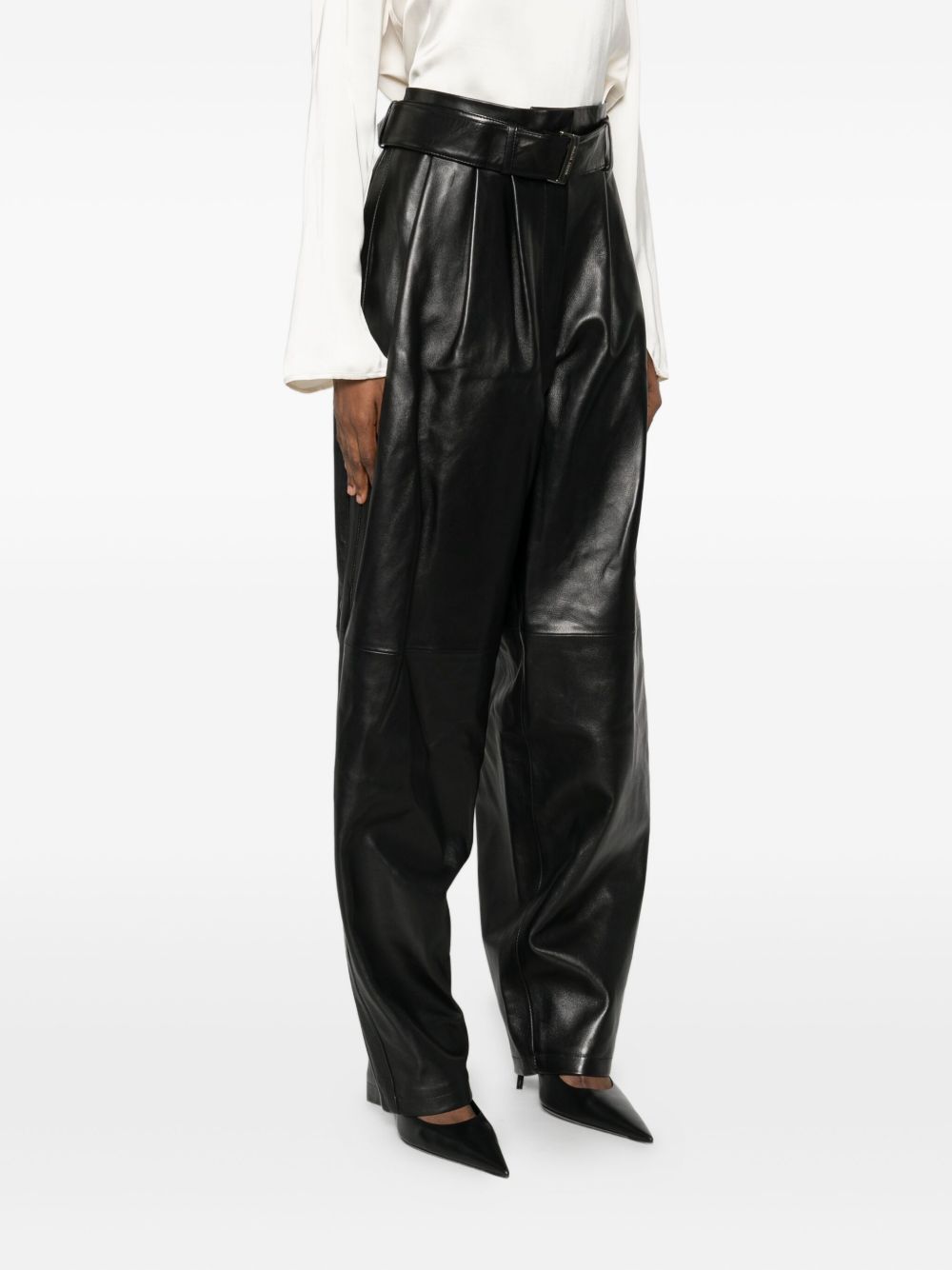 Pantaloni in pelle in nero Magda butrym - donna 
