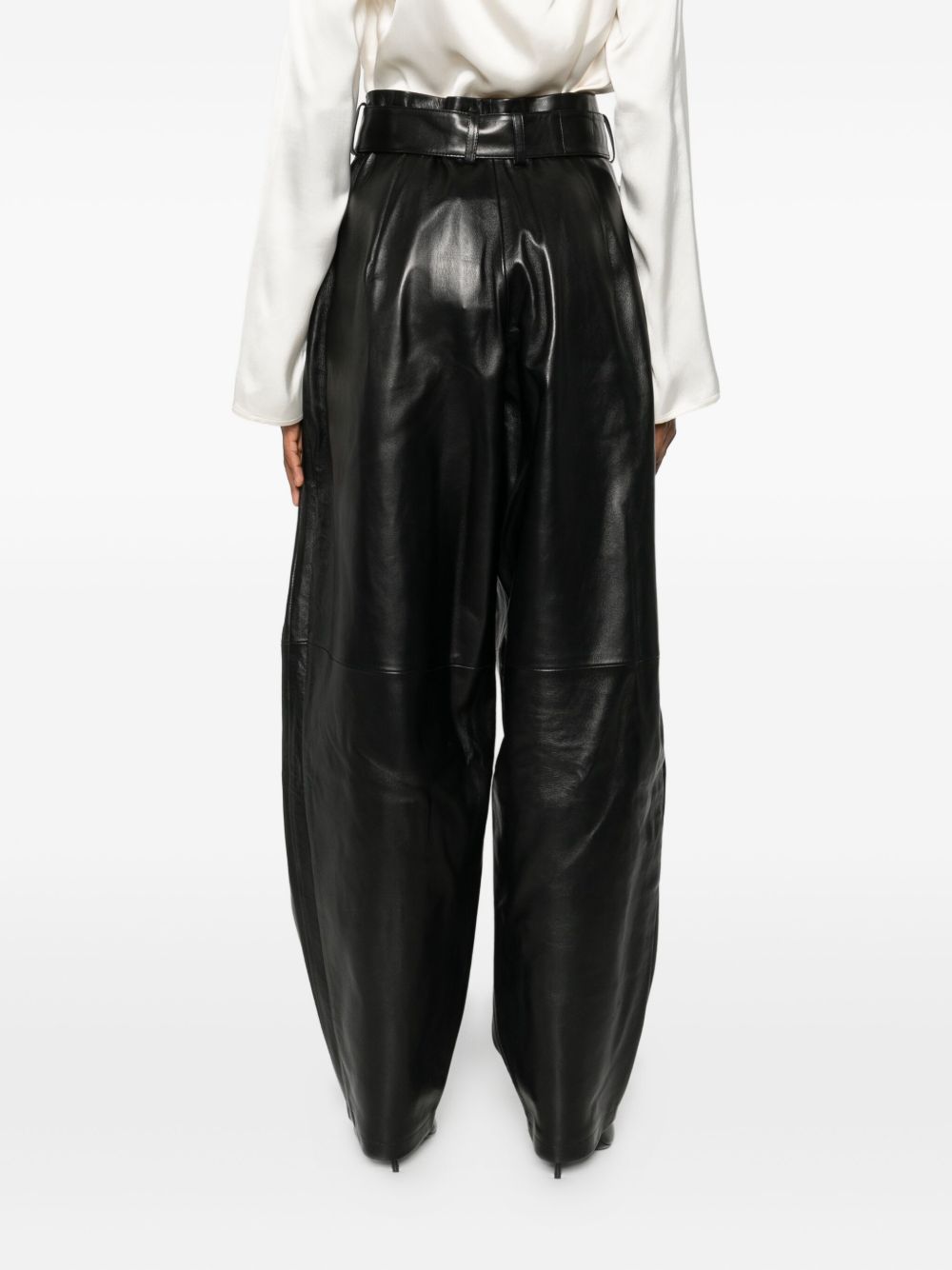 Pantaloni in pelle in nero Magda butrym - donna 