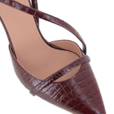 Decollete Valeria con effetto coccodrillo in marrone Malone souliers - donna 