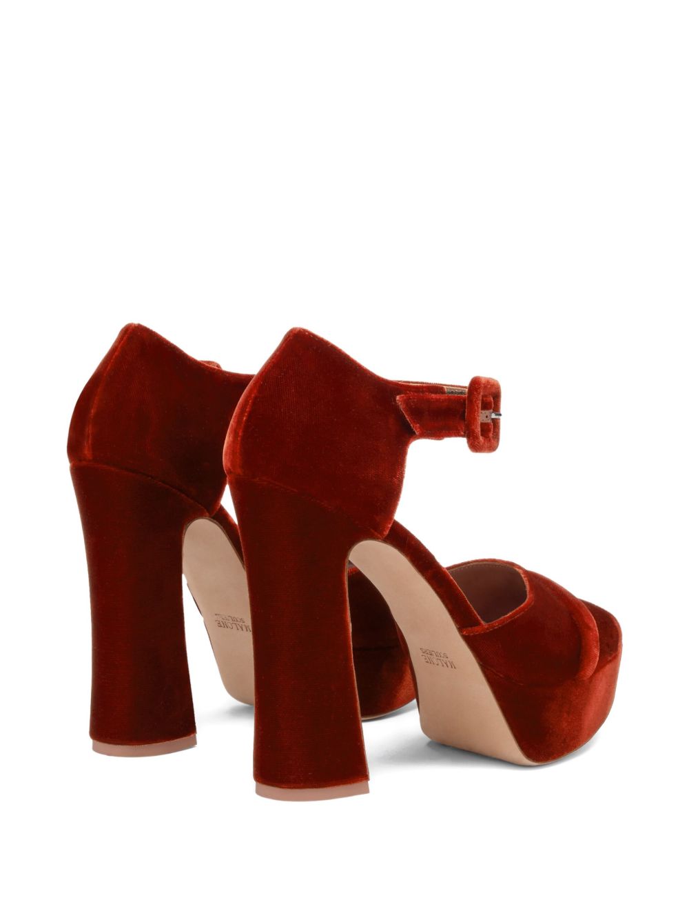 Sandali Yuri in velluto con fibbia e plateu in arancione Malone souliers - donna 