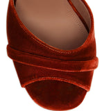 Sandali Yuri in velluto con fibbia e plateu in arancione Malone souliers - donna 