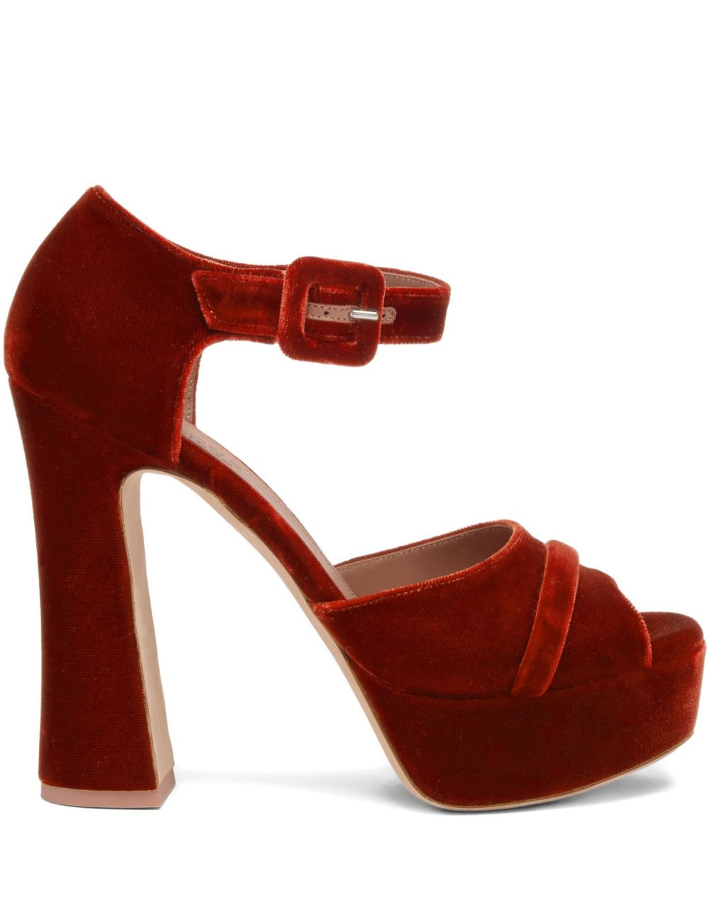 Sandali Yuri in velluto con fibbia e plateu in arancione Malone souliers - donna 