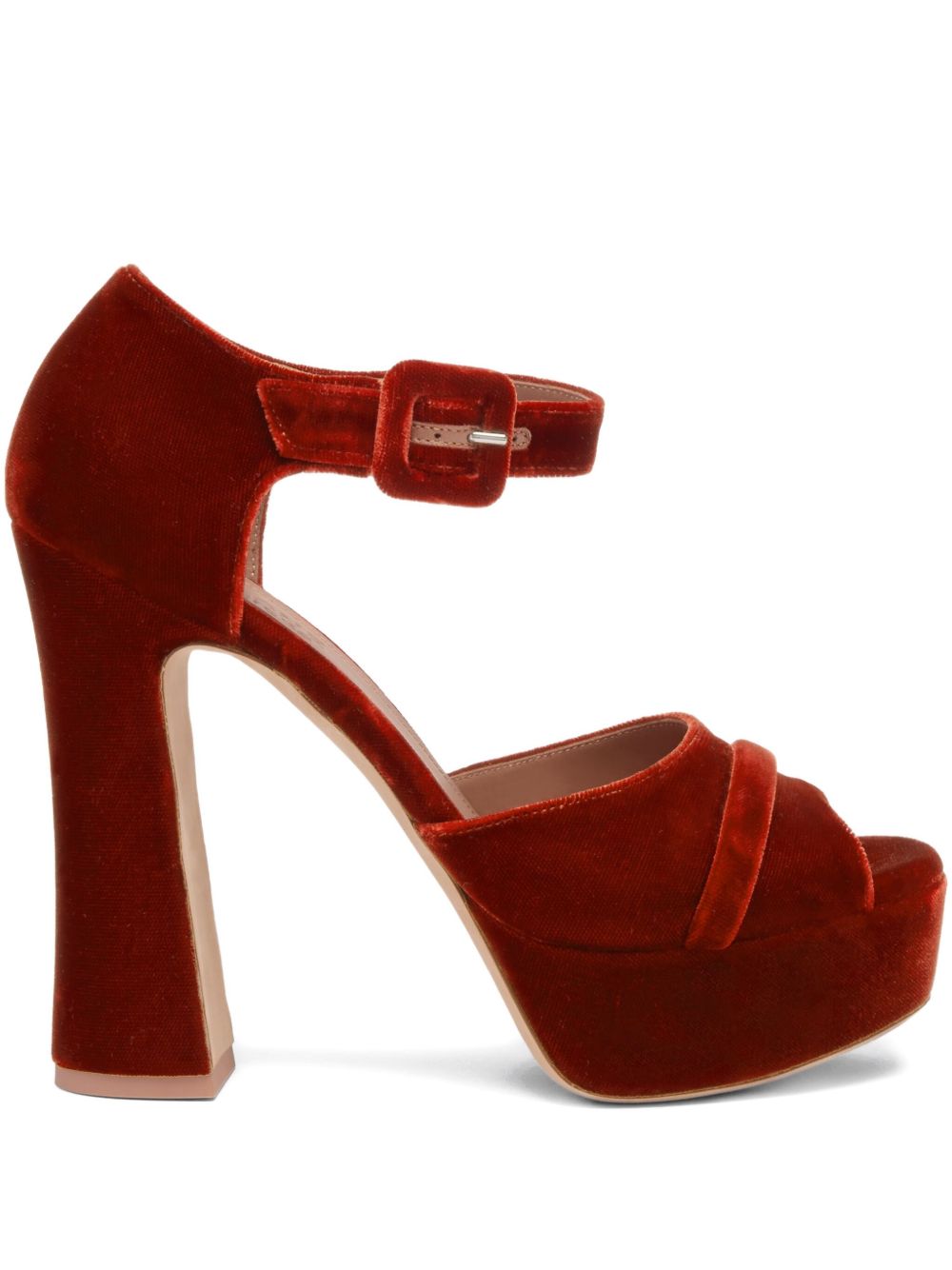 Sandali Yuri in velluto con fibbia e plateu in arancione Malone souliers - donna 