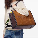 Borsa the tote bag grande in suede marrone Marc Jacobs - donna 