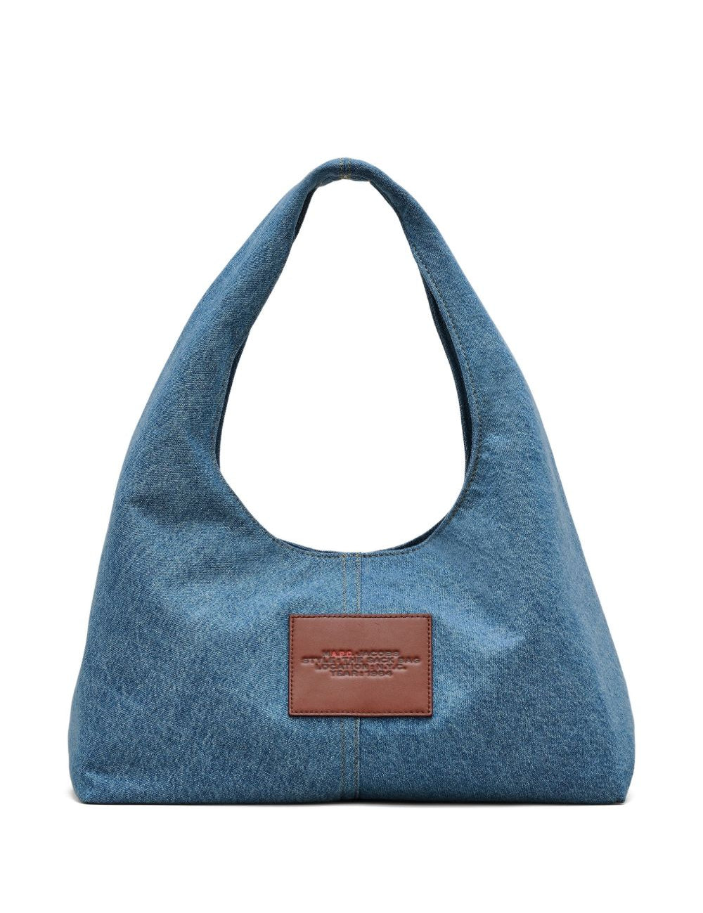 Borsa a spalla the sack grande in denim blu Marc Jacobs - donna 
