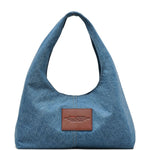 Borsa a spalla the sack grande in denim blu Marc Jacobs - donna 