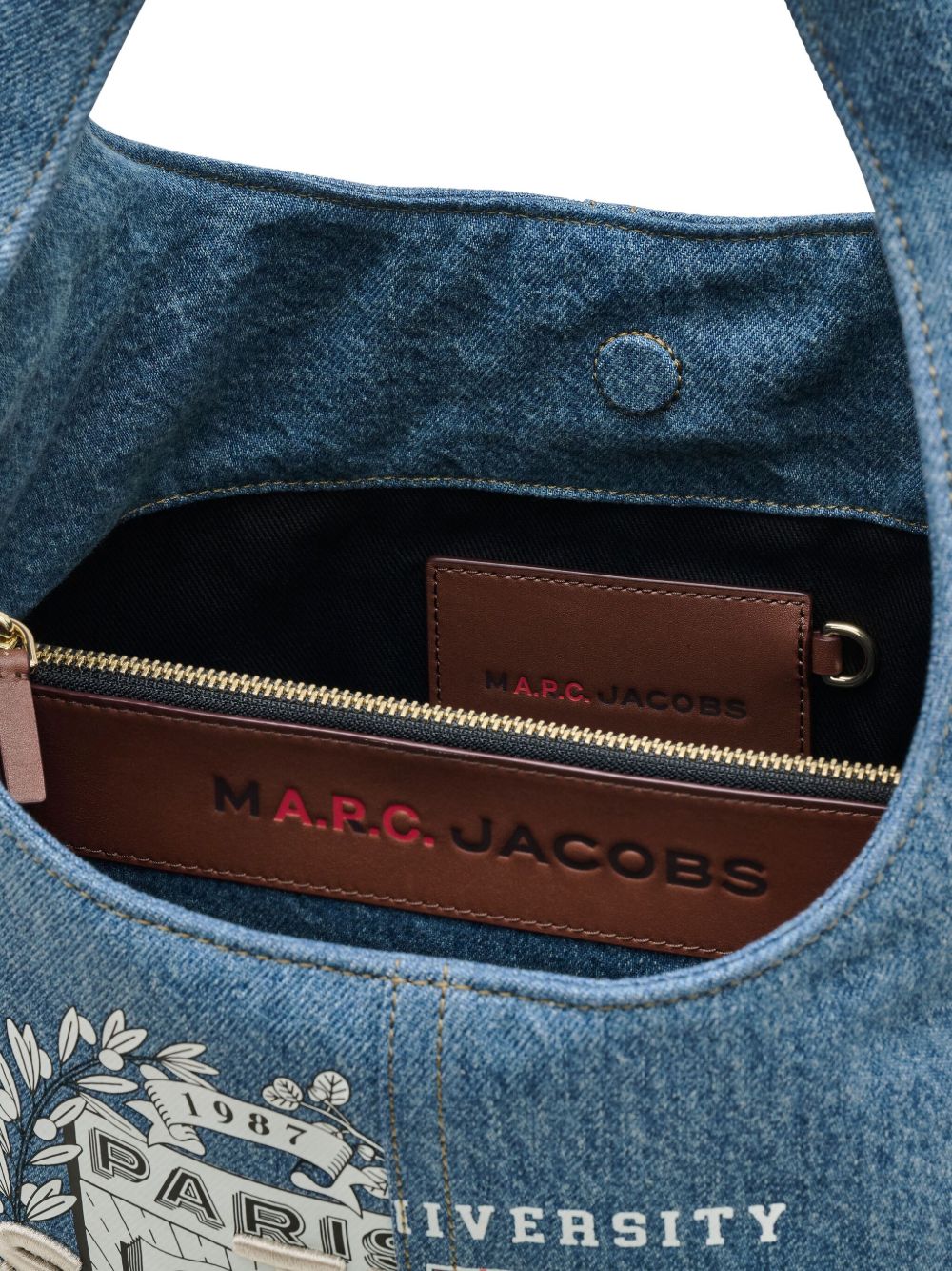 Borsa a spalla the sack grande in denim blu Marc Jacobs - donna 