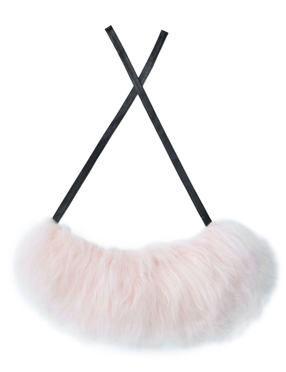 Collare in shearling con laccetti  in rosa Marni - donna<BR/> 