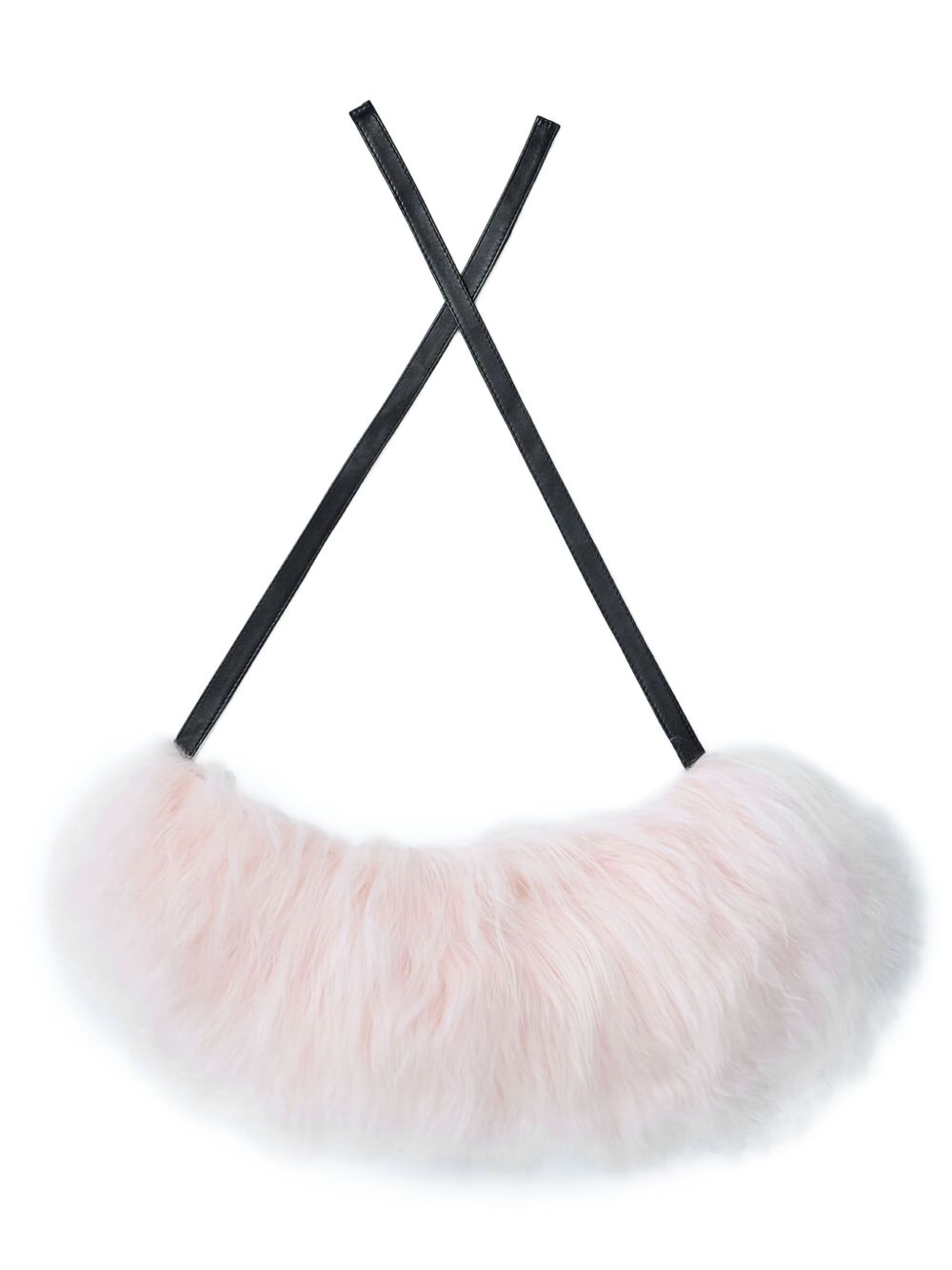 Collare in shearling con laccetti  in rosa Marni - donna<BR/> 