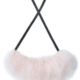Collare in shearling con laccetti  in rosa Marni - donna<BR/> 