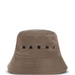Cappello bucket con ricamo in marrone Marni - donna 