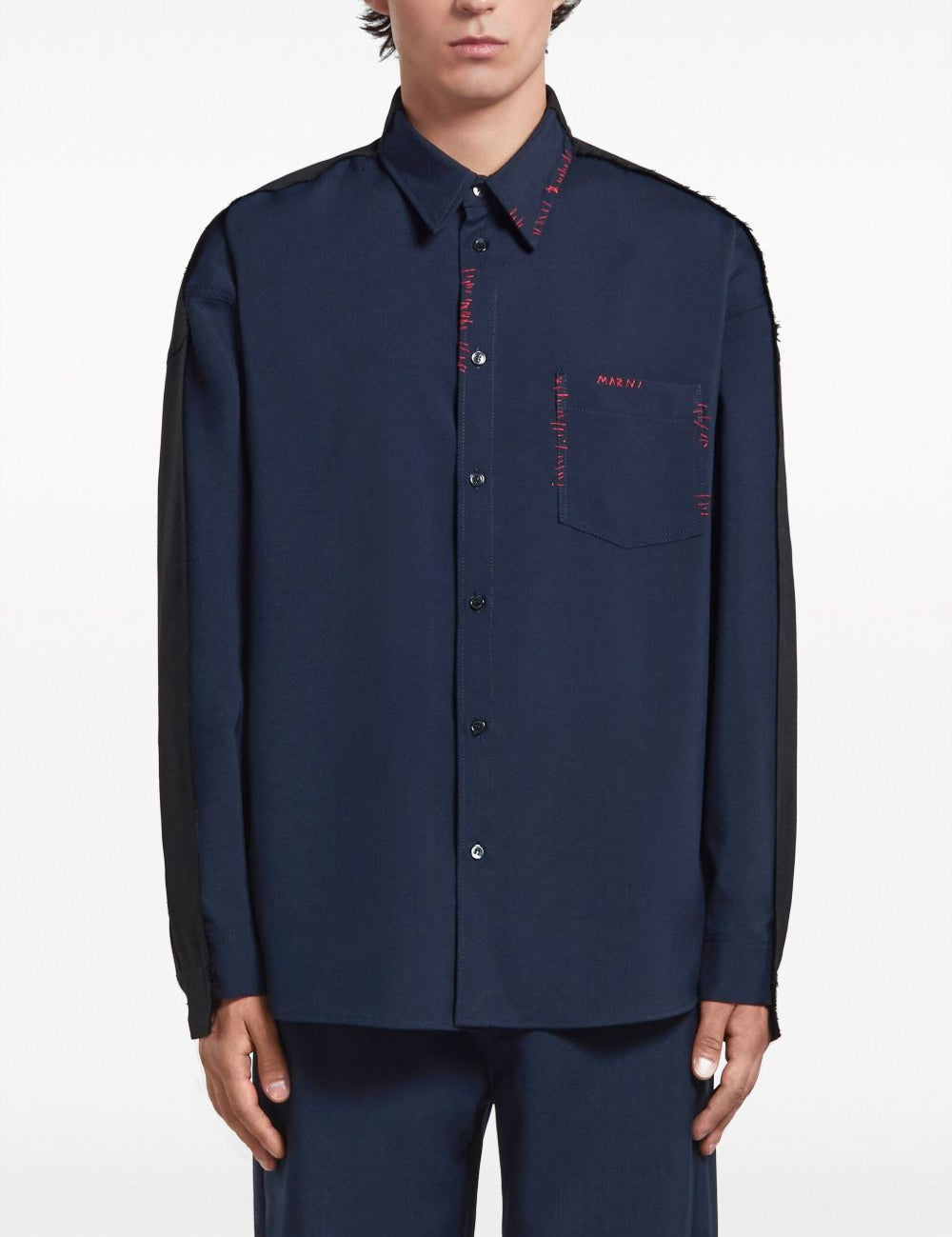 Camicia con cuciture a constrasto in blu Marni - uomo 