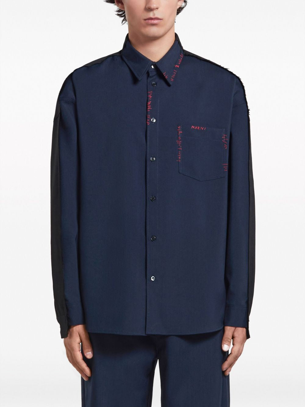 Camicia con cuciture a constrasto in blu Marni - uomo 