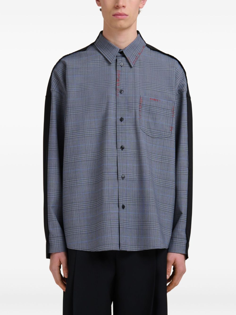 Camicia a quadri in blu e grigio Marni - uomo 
