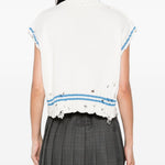 Top in maglia con orlo sfilacciato in bianco Marni - donna 