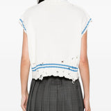 Top in maglia con orlo sfilacciato in bianco Marni - donna 