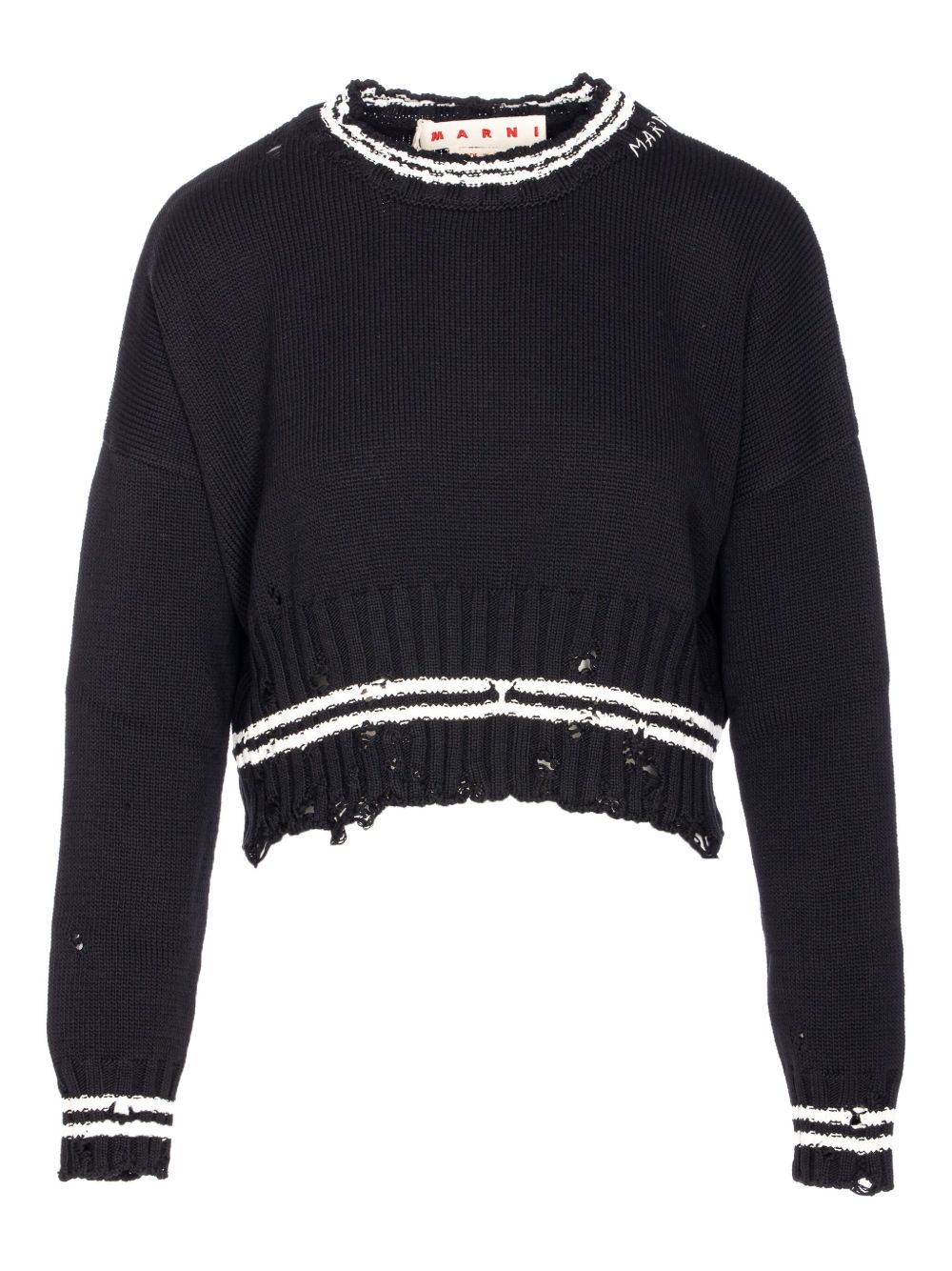 Maglione con effetto consumato in nero Marni - donna 