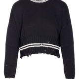 Maglione con effetto consumato in nero Marni - donna 