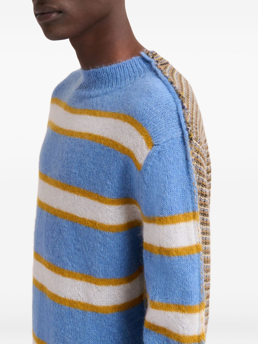 Maglione a righe in celeste Marni - uomo 