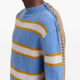 Maglione a righe in celeste Marni - uomo 