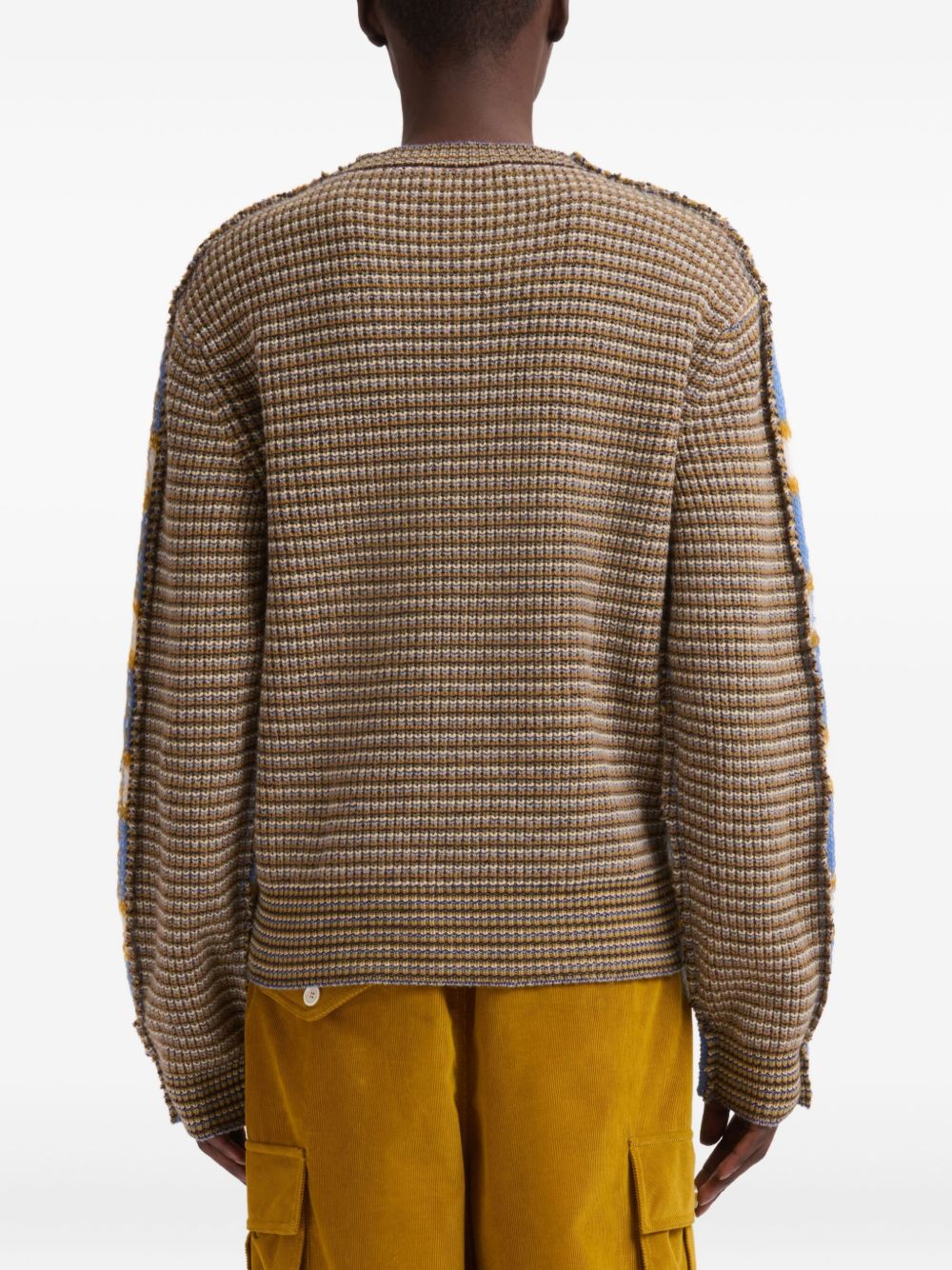 Maglione a righe in celeste Marni - uomo 